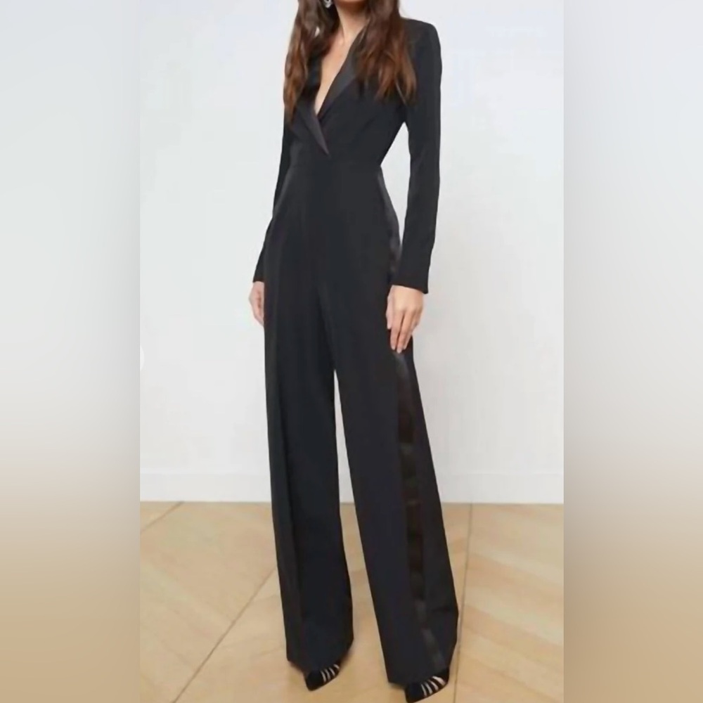 NWT L'AGENCE Black Bora Tux Jumpsuit, Size 2